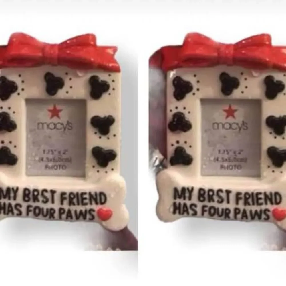 2 Macy’s holiday lane My BRST FRIEND HAS 4 paws fame ornaments
